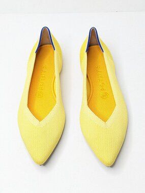 Rothy's The Point Pointed Toe Ballet Flats Sunshine Womens 8.5